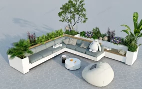 Patio Design With Garden Bed