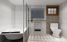 Modern Bathroom With Freestanding Bathtub