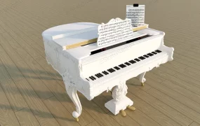 White Grand Piano