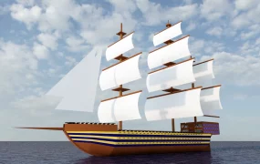 Old World Sailing Warship