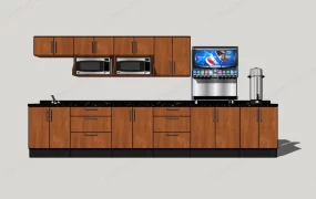 One Wall Wooden Kitchens Cabinet Designs
