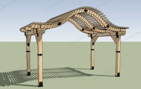 Wooden Arched Pergola