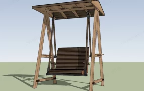 Wood Swing With Canopy