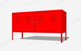Red Locking Filing Cabinet