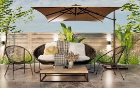 Outdoor Patio Set With Umbrella