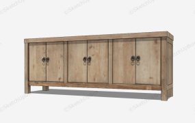 Rustic Wood Sideboard Cabinet