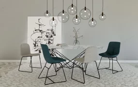 White Marble Dining Table Set