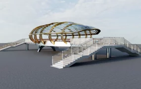 Modern Street Footbridge