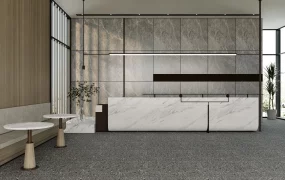 White Marble Office Reception Idea