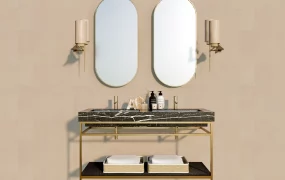 Modern Luxury Double Sink Bathroom Vanity Set