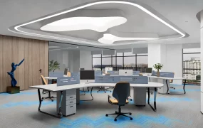 Modern Open Plan Office Space SketchUp 3D Model