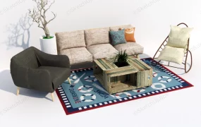 Country Living Room Furniture Set