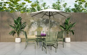Metal Patio Furniture Set With Umbrella