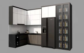 Small Kitchen With Wine Storage