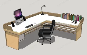 L Shaped Modern Executive Office Desk Set
