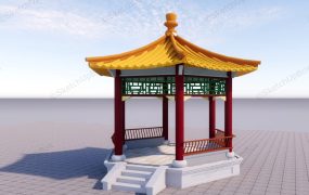 Hexagonal Roof Chinese Pavilion