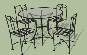 Glass Top Patio Table Set