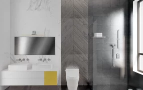 White And Grey Small Bathroom