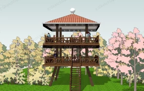 2 Story Wooden Gazebo