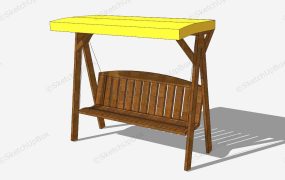 Wooden Patio Swing With Canopy