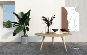 Round Wooden Coffee Table