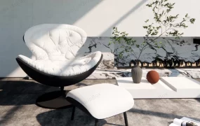 Lounge Egg Chair With Ottoman