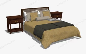 Retro Bed And Nightstands