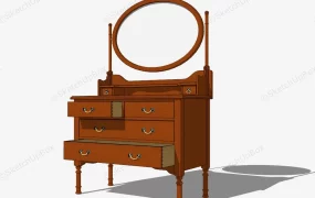 Vintage Makeup Vanity With Mirror