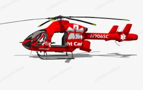 Red Emergency Helicopter