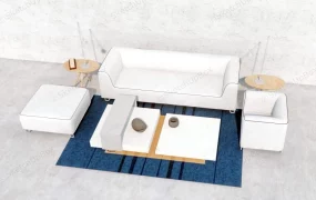 White Living Room Furniture Set