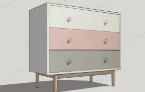 3 Drawer Contemporary Nightstand