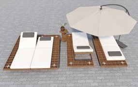 Pool Sun Loungers With Umbrella