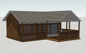 Small Wood Farm House With Porch