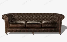 Antique Tufted Leather Sofa