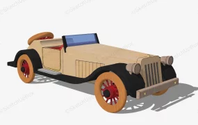 Vintage Handmade Wooden Toy Car