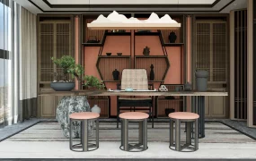 Traditional China Tea House Interior