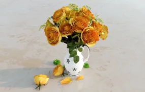 Yellow Flowers Vase