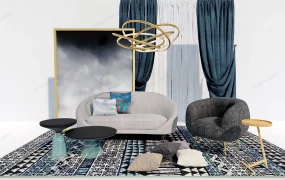 Mid Century Living Room Decor Idea