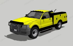 Yellow Pickup Truck