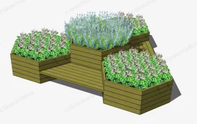 Triangle Garden Bed With Bench