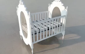 Carved Infant Bed