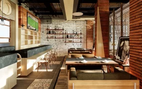 Rustic Industrial Coffee Shop Design