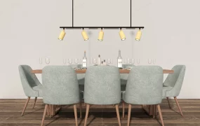 9 Piece Dining Table Set With Lights