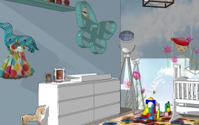 Nature Themed Cute Baby Girl Nursery Idea