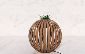 Wood Globe Floor Lamp
