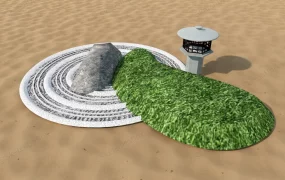 Zen Garden Sand And Lantern