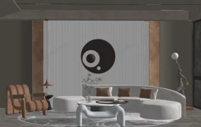 Living Room Postmodern Interior Design