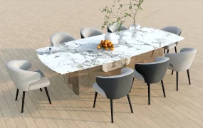 White Marble Dining Room Set