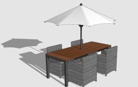 Outdoor Dining Set with Umbrella