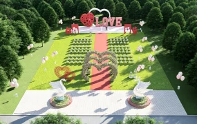 Outdoor Romantic Wedding Ceremony Layout